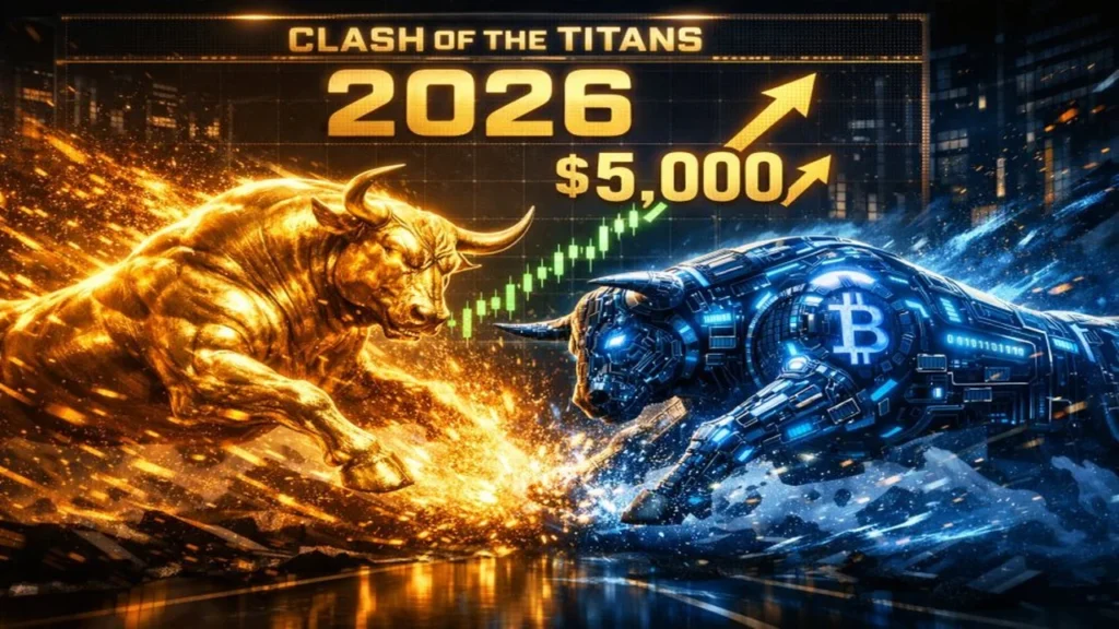 توقعات الـ 5000 دولار.. الذهب يتفوق على البيتكوين في صراع استثماري مرتقب خلال 2026